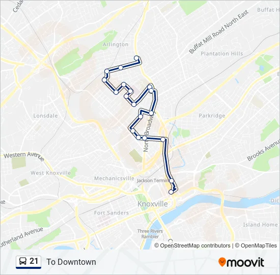 21 Bus Line Map