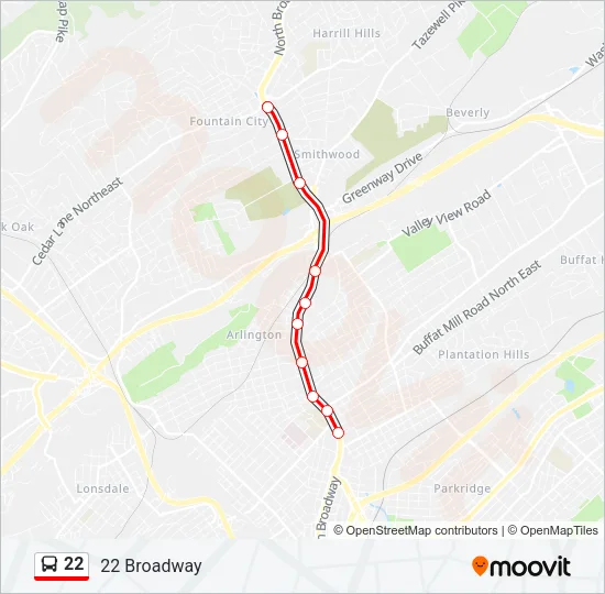 22 Bus Line Map