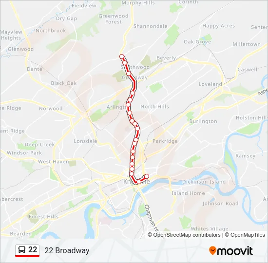 22 Bus Line Map