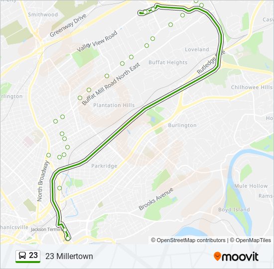 23 bus Line Map