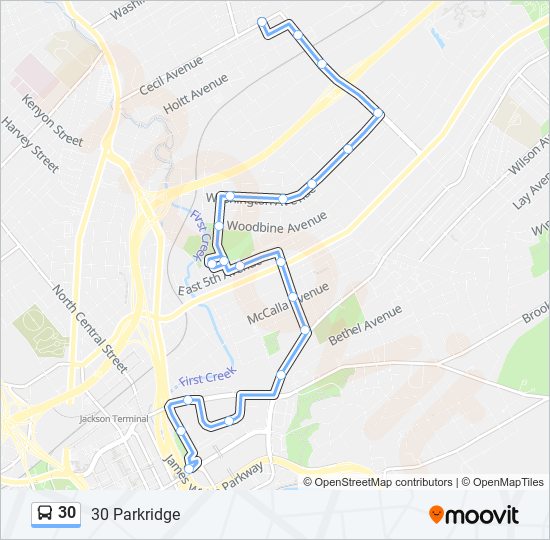 Mapa de 30 de autobús