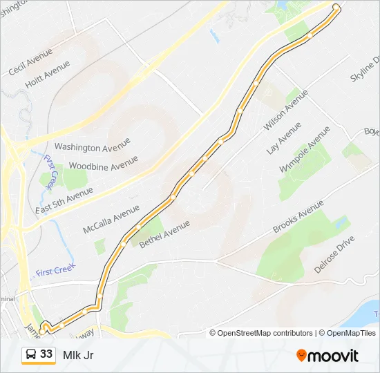 33 Bus Line Map