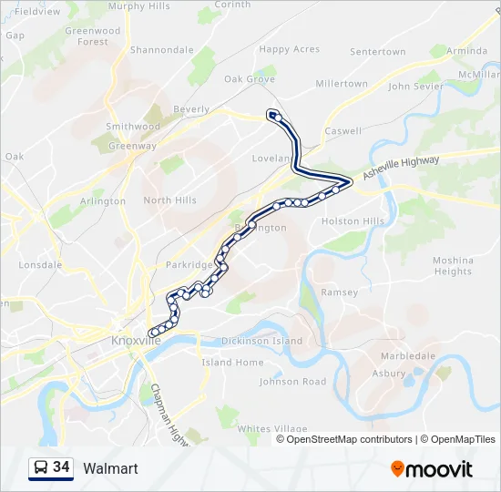 34 Bus Line Map