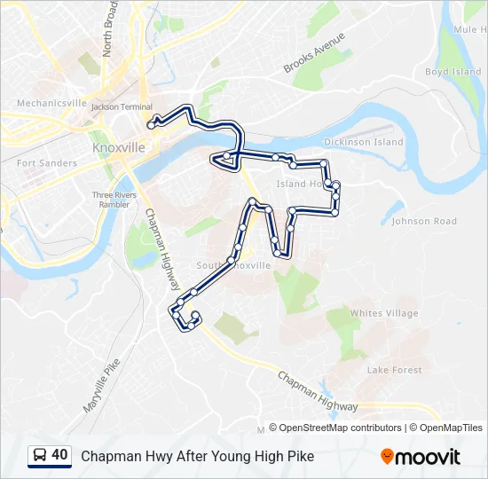 40 Bus Line Map