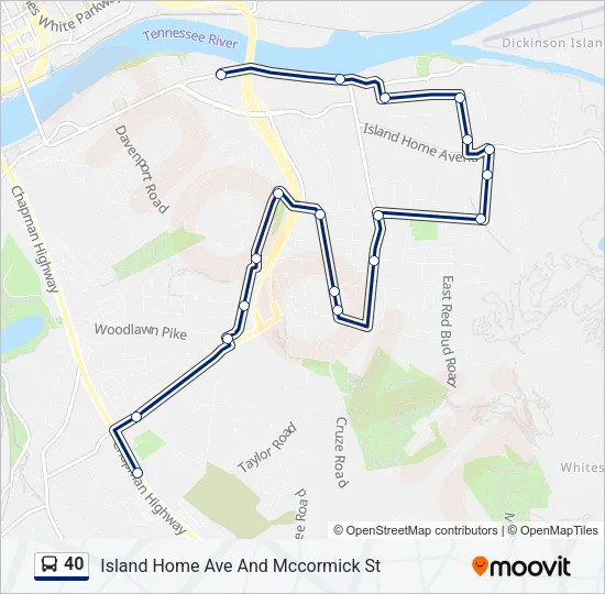 40 Bus Line Map