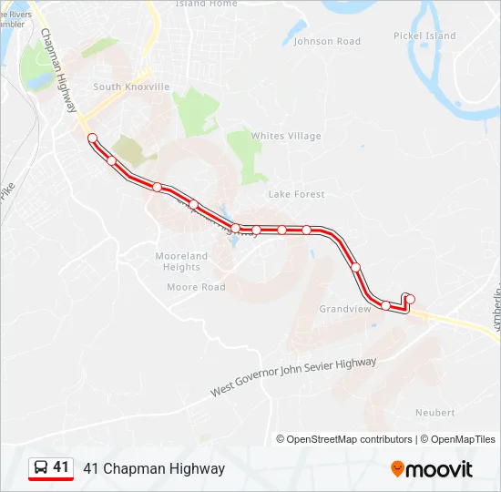41 Bus Line Map