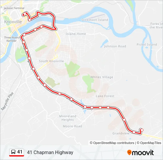 41 Bus Line Map