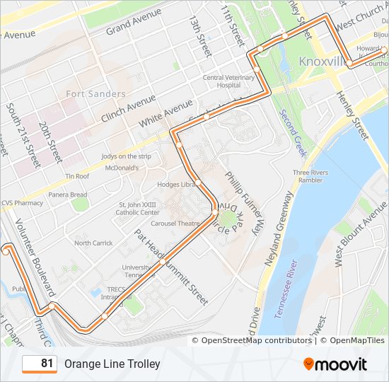 81 bus Line Map