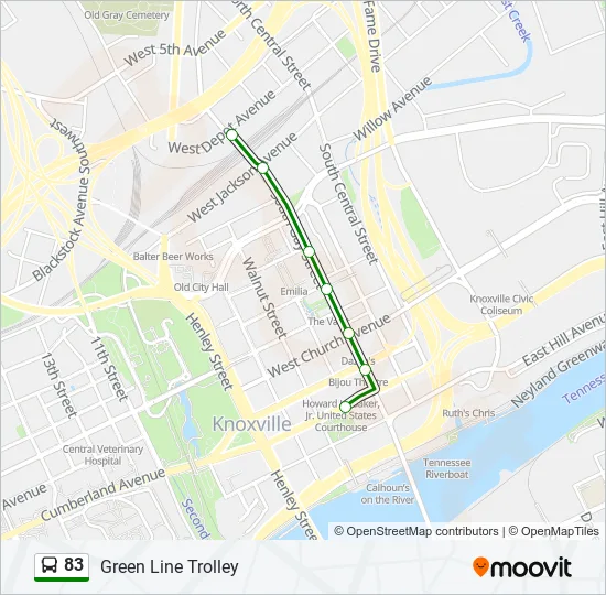 83 Bus Line Map