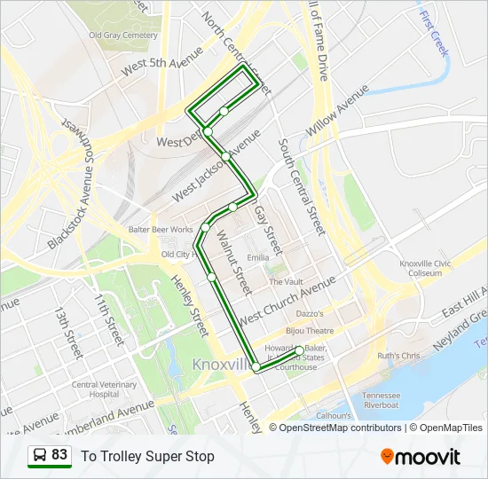 83 Bus Line Map