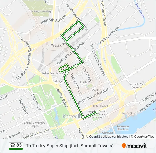 83 Bus Line Map