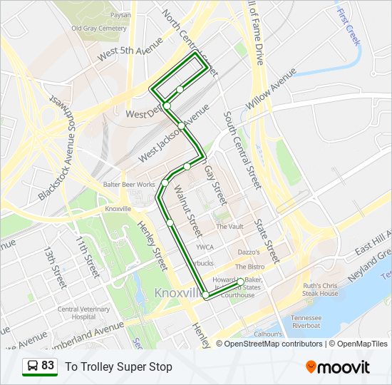 83 bus Line Map