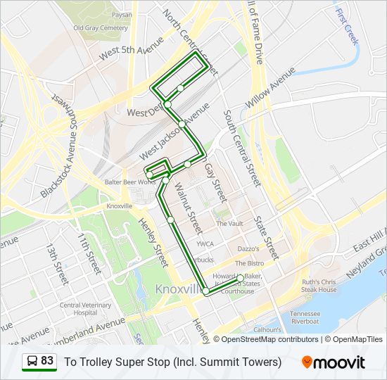 83 bus Line Map