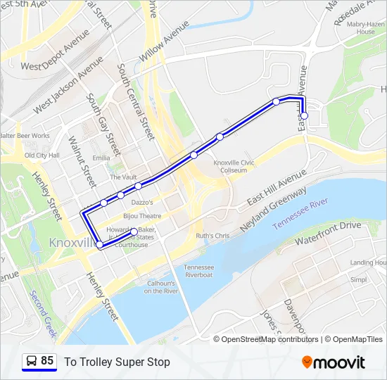85 Bus Line Map