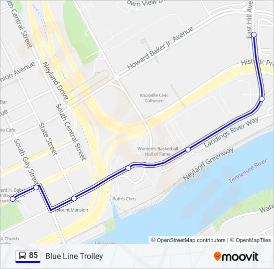 85 Bus Line Map