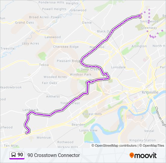 90 Bus Line Map