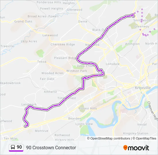 90 Bus Line Map