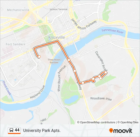 44 Bus Line Map
