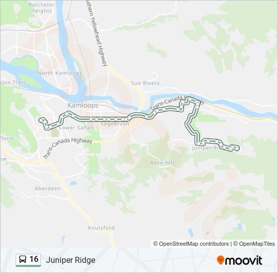 16 bus Line Map