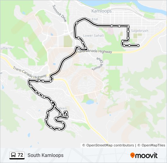 Plan de la ligne 72 de bus