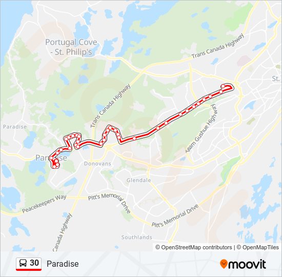 30 bus Line Map