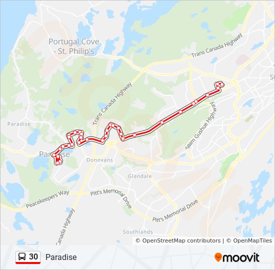 30 Bus Line Map