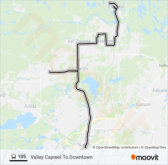 105 bus Line Map