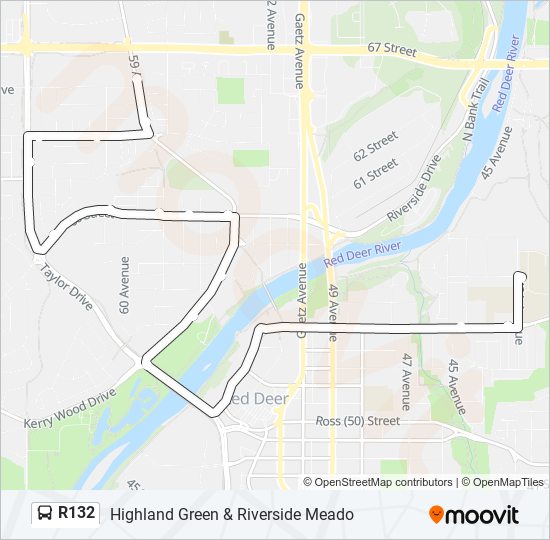 R132 bus Line Map