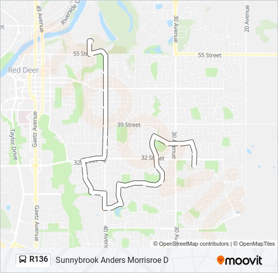 R136 bus Line Map