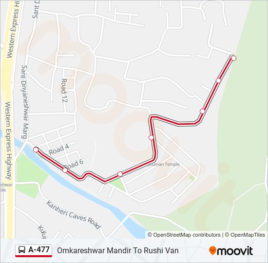 A-477 bus Line Map