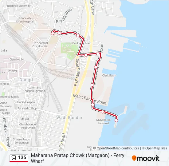 135 Bus Line Map
