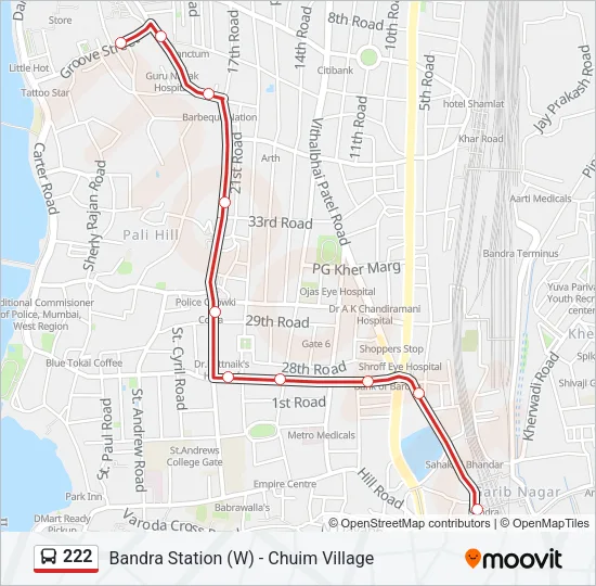 222 Bus Line Map