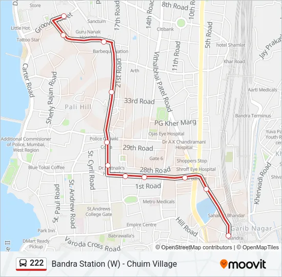 222 Bus Line Map