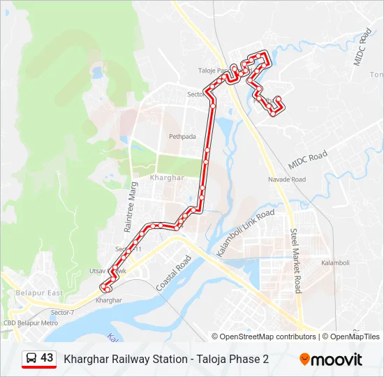 43 Bus Line Map
