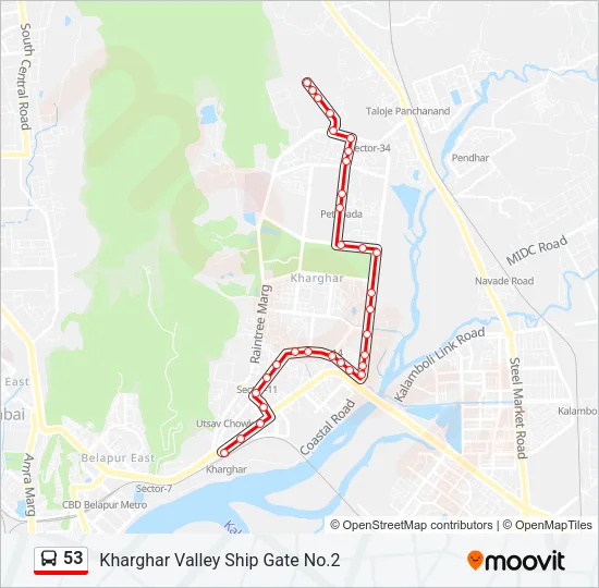 53 Bus Line Map