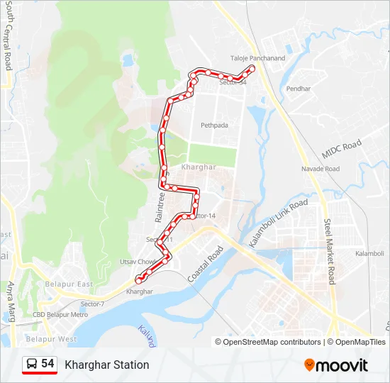 54 Bus Line Map