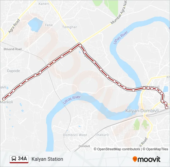 34A Bus Line Map