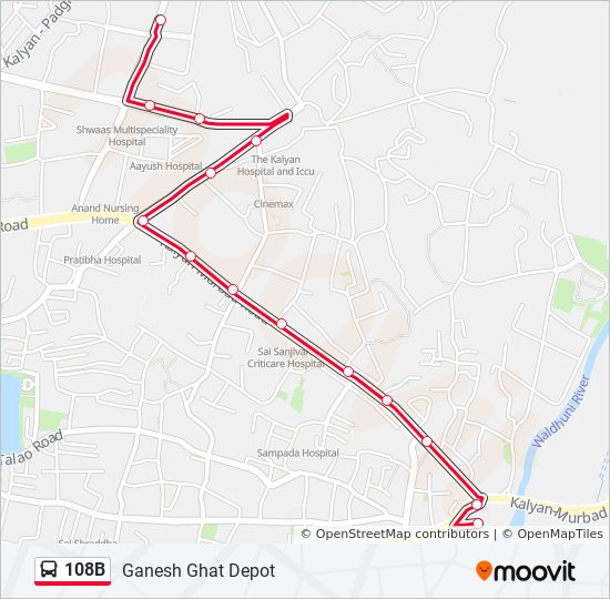 108B bus Line Map