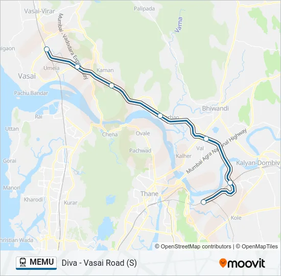 MEMU Train Line Map