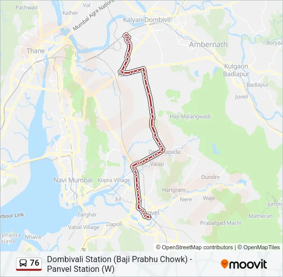 76 Bus Line Map