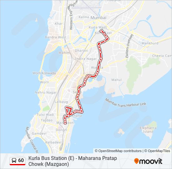 60 bus Line Map