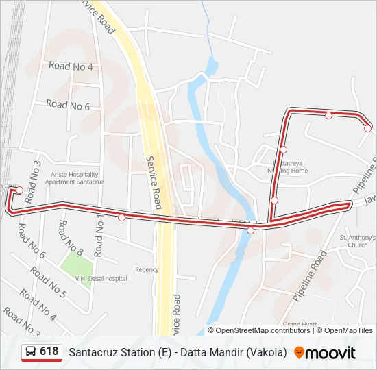 618 Bus Line Map