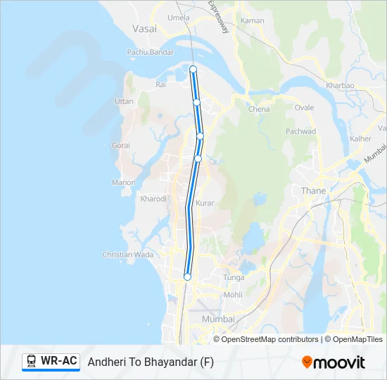 WR-AC Train Line Map