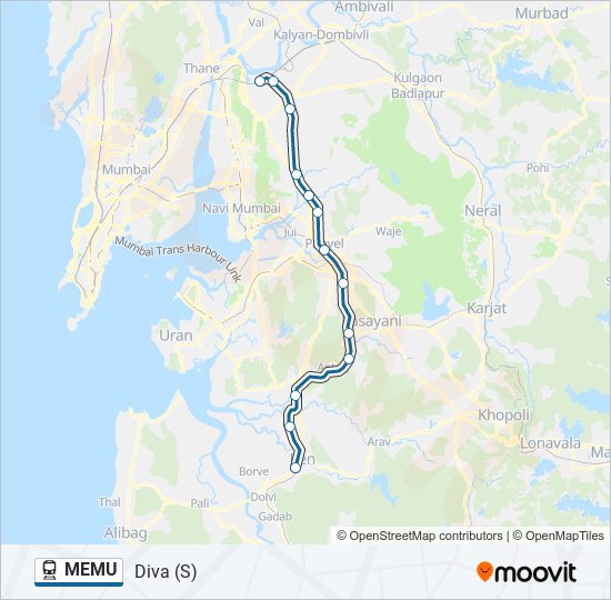 MEMU train Line Map