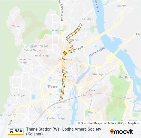 98A Bus Line Map