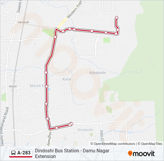 A-283 bus Line Map