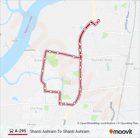 A-295 Bus Line Map