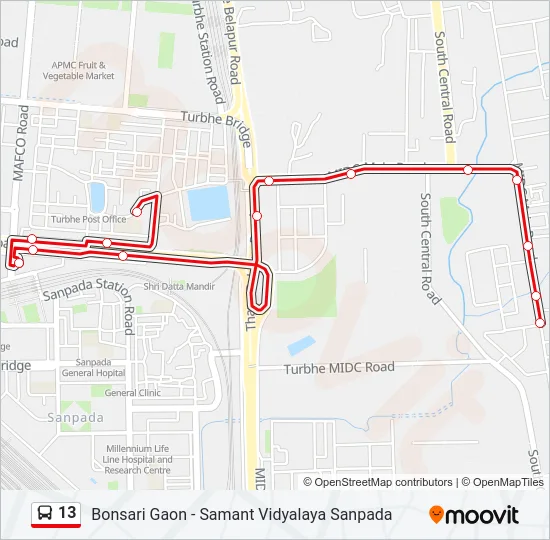 13 Bus Line Map