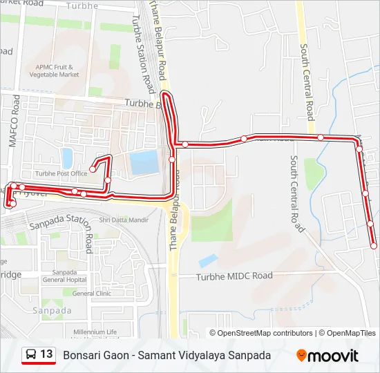 13 Bus Line Map