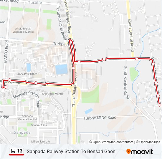 13 bus Line Map